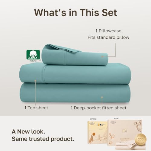 California Design Den 100% Cotton Sateen Twin Size Bed Sheets Set - Image 3