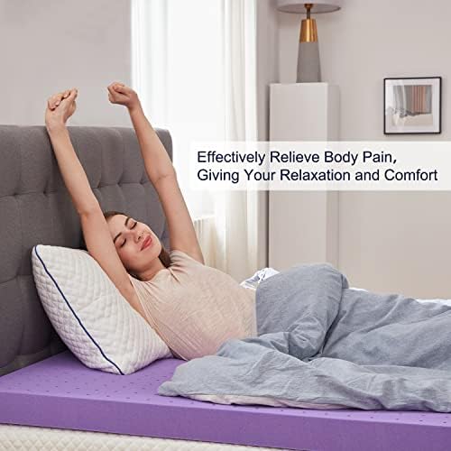 SINWEEK 2 Inch Gel Memory Foam Mattress Topper Ventilated Soft Pressure Relieve - Image 6