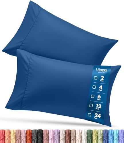 Pillow Cases Queen Set of 2, Ultra Soft Comfy Pillow Covers, Dusk Blue by UTOPIABEDDING