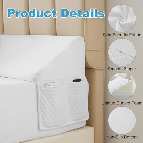 MEGCXIT Queen Bed Wedge Pillow for Headboard - Image 3