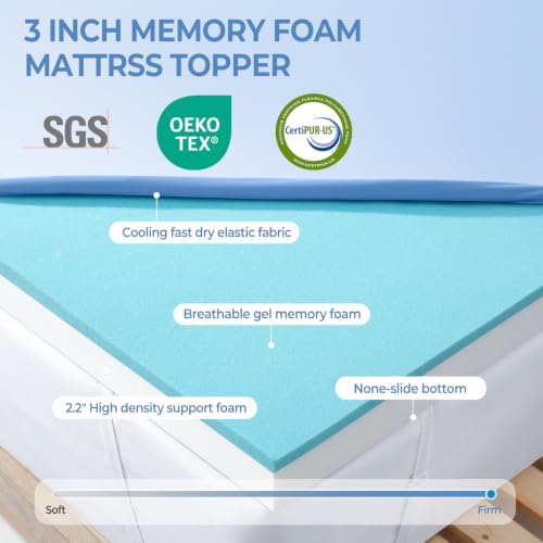 Ninemoon 3 Inch Memory Foam Mattress Topper - Image 5
