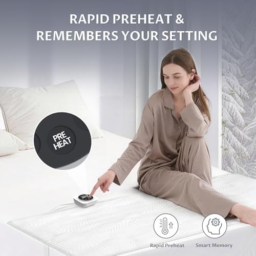 Heated Mattress Pad Foot Queen, 3D Air Fabric, Preheat & Memory - Image 3