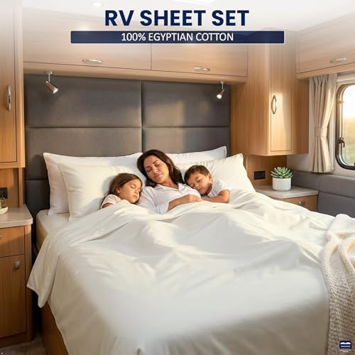 Cottingon 4 Piece Short Queen Sheets, Egyptian Cotton - Image 3