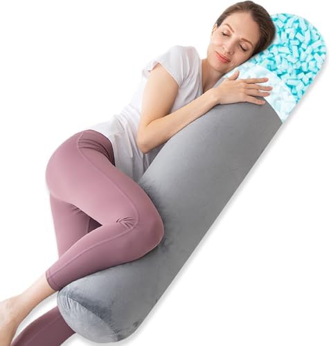 1 MIDDLE ONE Body Pillow, Memory Foam Round Body Pillows by 1MIDDLEONE