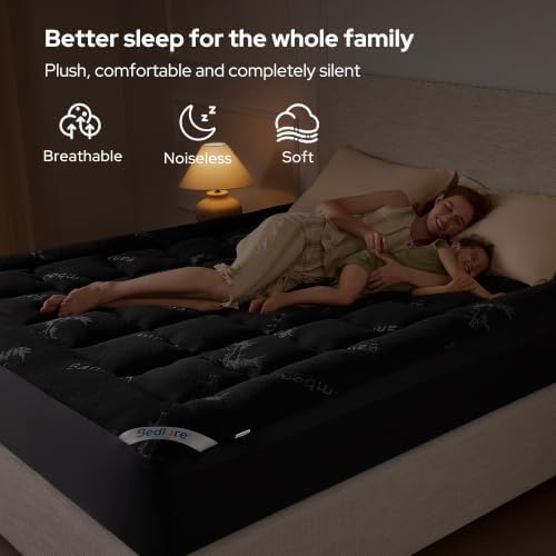 BEDLORE Queen Mattress Topper, Thick Pillow Top Mattress Pad - Image 4