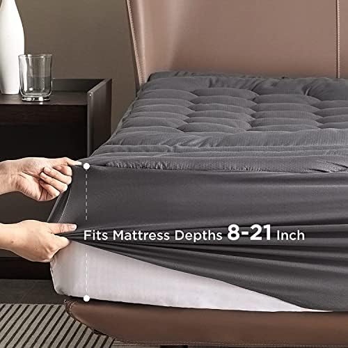 Bedsure Grey Twin Mattress Pad Cover - Image 3