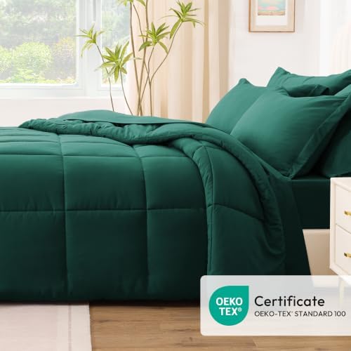Love's cabin Plaid King Comforter Set, Dark Green - Image 5