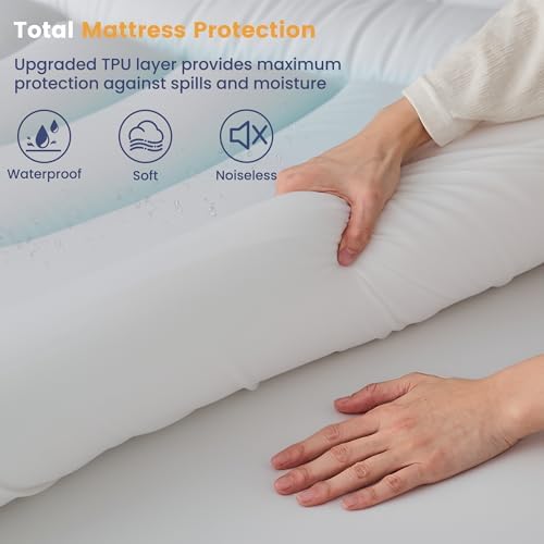 Waterproof Full Mattress Pad, Noiseless Mattress Protector Full Size - Image 2