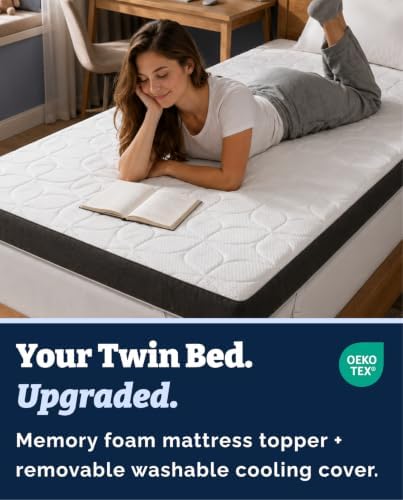 3 Inch Twin Memory Foam Mattress Topper - Image 2