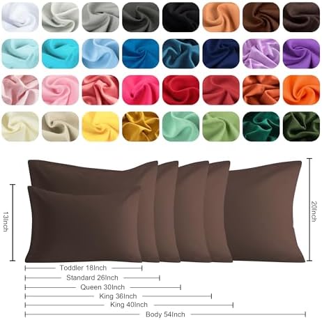 King Pillow Cases, 2 Pack, 20x40 in, Microfiber, Dark Brown - Image 6