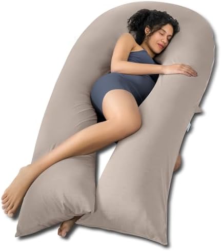 QUEEN ROSE 65 Inch Cooling U Shaped Pregnancy Pillow, Maternity Body Pillow by QUEENROSE