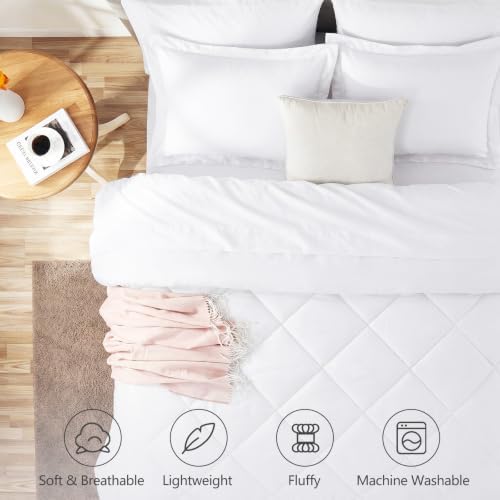 CozyLux Full Comforter Set 82"x86" White - Image 2