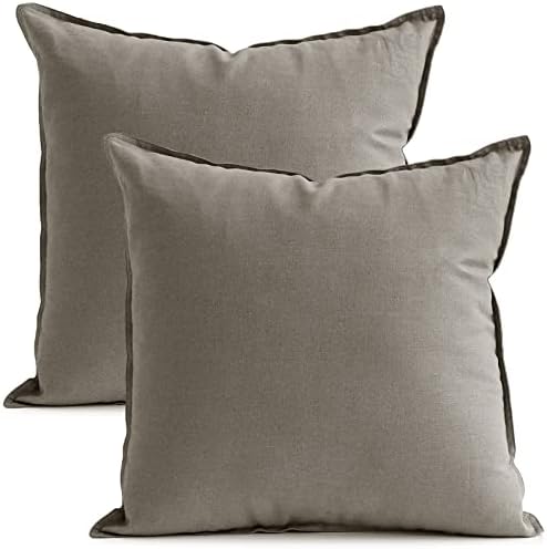 Jeanerlor Set of 2 Decorative 26"x26" Cotton Linen Chair Throw Pillow Case Green by Jeanerlor