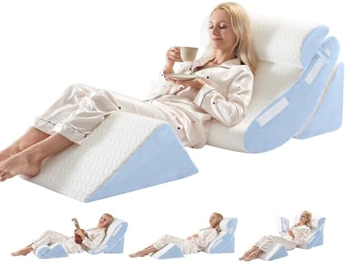 WSOFRLAC 4PCS Wedge Pillow Set for Sleeping – Orthopedic Bed Pillow for Post by WSOFRLAC