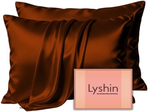 LYSHIN Silk Pillow Cases 2 Pack Queen Size by LYSHINSILKPILLOWCASES