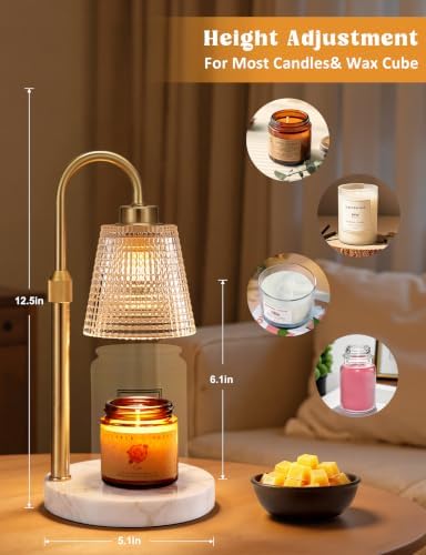 Marble White Candle Warmer Lamp with Timer Home Decor Gifts for Women - Image 4