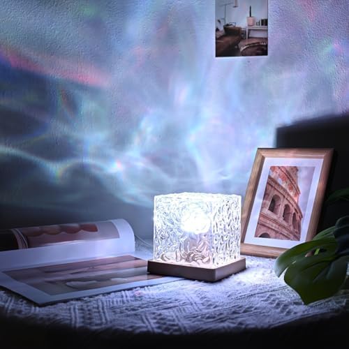 2 Pack Northern Lights Ocean Wave Projector Light, Galaxy Light Projector, 16 Colors Gradual Rotating Flame Water Ripple Ambient Night Light Non-Wood for Bedroom, Room Decor, Kids Room ((Plug-in)) - Image 2