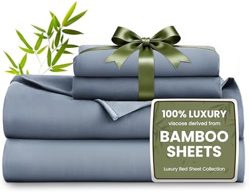 Love's cabin 3 Piece Twin Sheet Set, 100% Rayon Derived from Bamboo, Cooling & by Lovescabin
