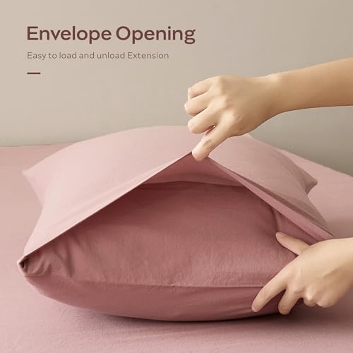 JELLYMONI 100% Washed Cotton Pillowcases, Envelope Closure 2-Pack - Image 6