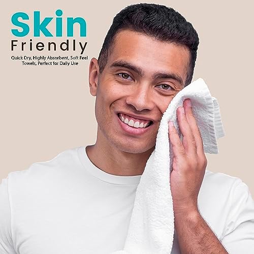 Towel and Linen Mart 100% Cotton- Wash Cloth Set -Pack of 4,Quick Dry,Luxurious,Absorbent,Soft Feel Spa & Hotel Perfect for Daily Use (12X12 White) - Image 6