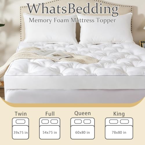 WhatsBedding 5 Inch Memory Foam Mattress Topper, Deep Pocket - Image 2