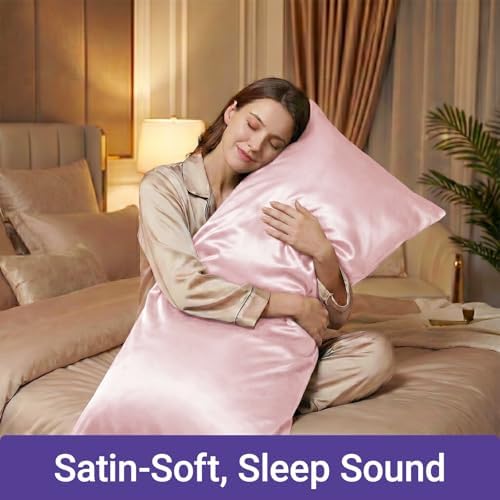 1 Pack Satin Pillowcase Pink Body Size 20x54 Inch - Image 7