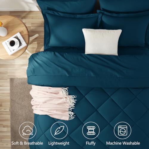 CozyLux Full Comforter Set 82"x86" Lyons Blue - Image 2