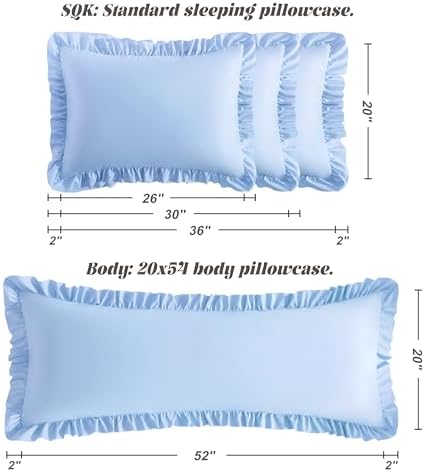 BEDSUM King Ruffled Pillow Shams - Image 3