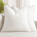 Decorative Waffle Throw Pillow Covers 20x20 White 2 Pack by Woaboy