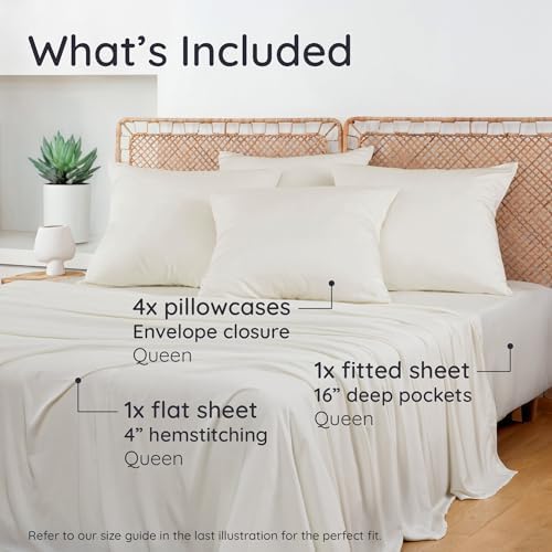 Bambaw Queen Sheet Set 6pcs – 100% Viscose Derived from Bamboo Sheets Queen - Image 2