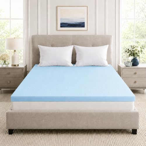 IULULU Mattress Topper Cal King, 2 Inch Gel Memory Foam Bed Topper by ComfortforLiving