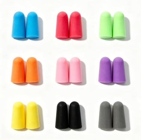 10 Pairs Multicolor Foam Ear Plugs, 32dB NRR Reusable Noise Canceling Earplugs by vvmotes