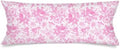Pink and White Porcelain Floral Lumbar Pillow Cover 14x36 Long Body Pillow by Unknown