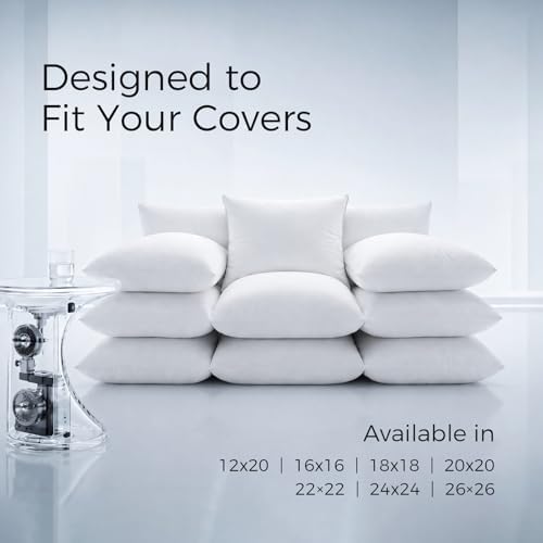 Phantoscope 20x20 Pillow Inserts, Decorative Throw Pillow Bed Couch 4 Pack - Image 6