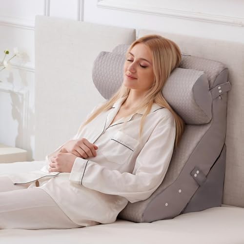 Ruqmuis Wedge Pillow Set for After Surgery, Bed Wedge Pillow by Ruqmuis
