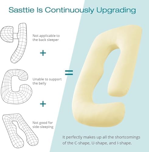 Cooling Pregnancy Pillows for Sleeping, Light Yellow - Image 4