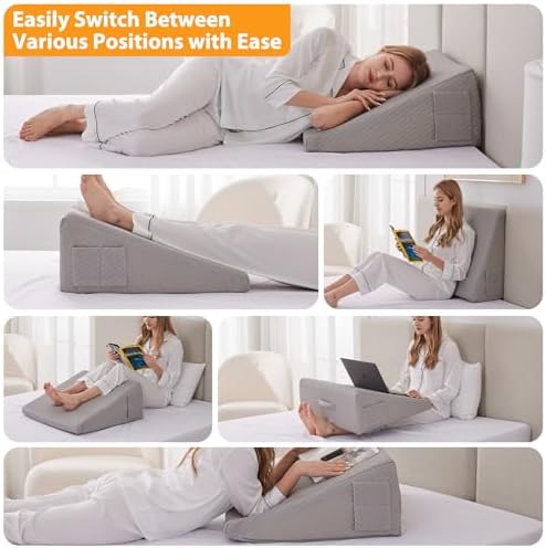 Ruqmuis Wedge Pillow for Sleeping, Triangle Incline Wedge for Acid Reflux - Image 2