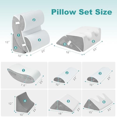 Hansleep Bed Wedge Pillow Set for After Surgery 6P, Reading Pillows - Image 2