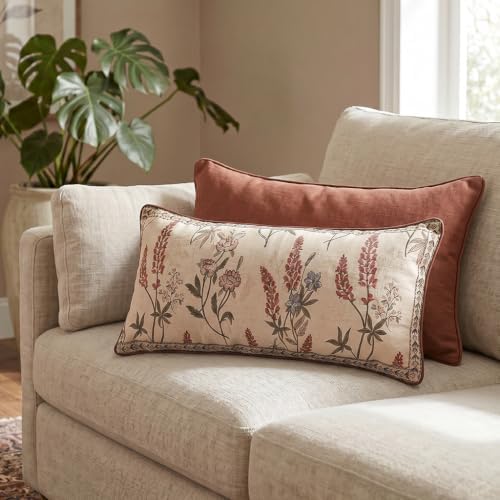 ISAENNE Designer Vintage Linen Throw Pillow Cover - Image 2