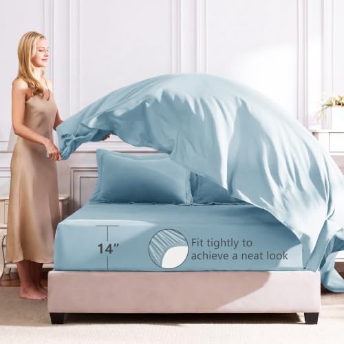CozyLux Full Comforter Set 82"x86" Light Blue - Image 5