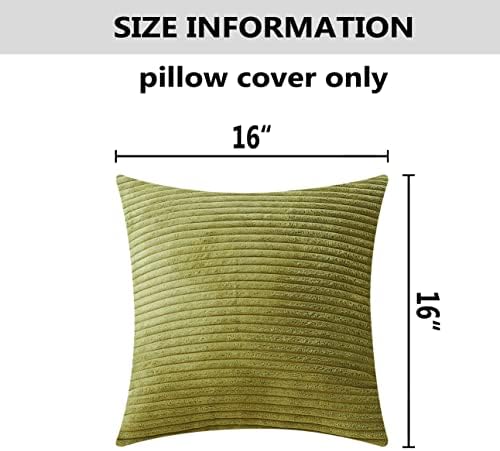 Home Brilliant Summer Pillow Covers Corduroy 16x16 Throw Pillows - Image 5