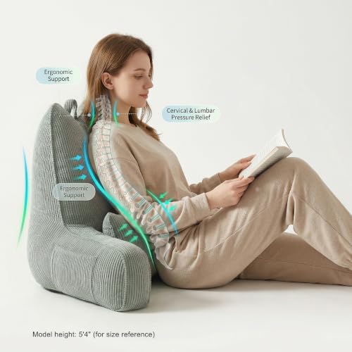 Patented Design Cat Ear Inspired Corduroy Reading Pillow - Image 4