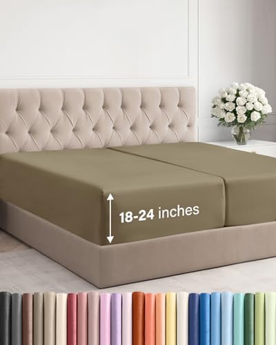 CGK Linens Extra Deep Split King Fitted Sheet by CGKUnlimited