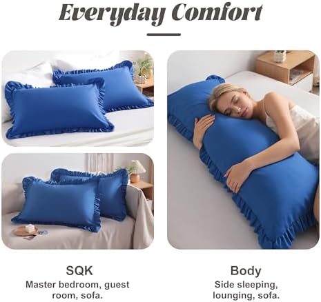 BEDSUM King Ruffled Pillow Shams - Image 4