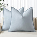 MIULEE Decorative Linen Euro Sham Pillow Covers 24x24 Light Blue by MIULEE