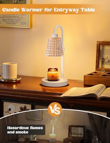 Innqoo White Crystal Candle Warmer Lamp with Timer, Dimmable Candle Warmer for Jar Candles, Height Adjustable Wax Melts Warmer, Birthday Gifts for Women Mom, House Warming Gifts New Home Decor - Image 5