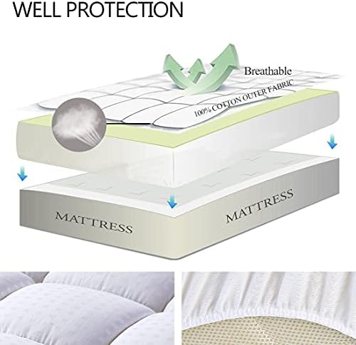 EASELAND California King Mattress Pad Cotton Pillow Top Mattress Topper - Image 3