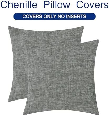 CaliTime Decorative Couch Throw Pillow Covers 24 X 24 Inches Medium Grey - Image 6
