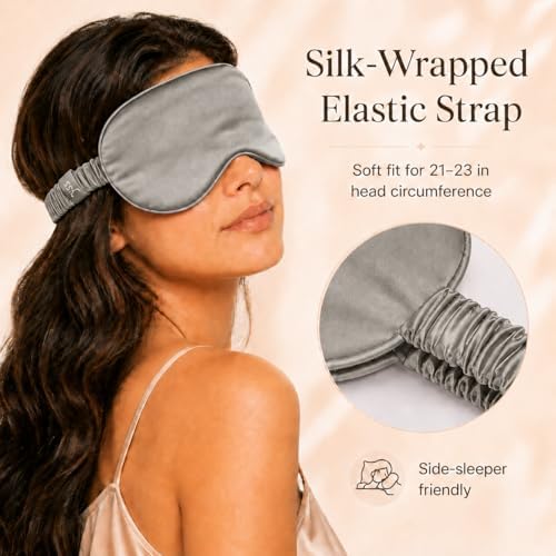 Silk Sleep Mask Light Blocking Luxury 100% Mulberry 19mm Silk Eye Mask Eye - Image 4