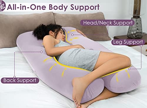 QUEEN ROSE Cooling Pregnancy Pillows, U Shaped Full Body Maternity Pillow - Image 2